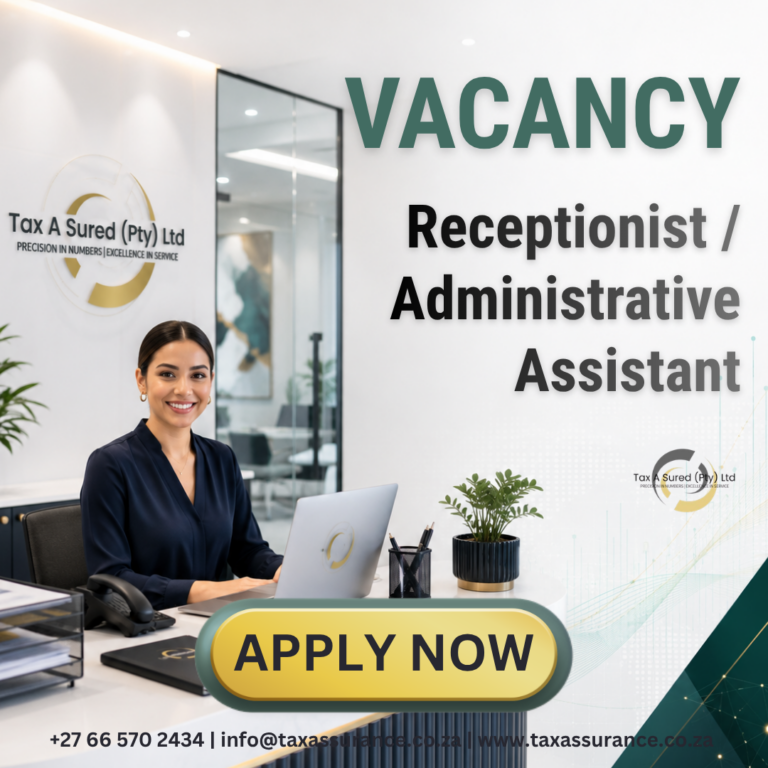 Vacancy: Receptionist / Administrative Assistant